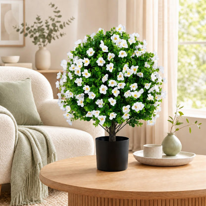 GOFLAME Artificial Boxwood Topiary Ball Tree Set of 2  for Indoor Outdoor Home Porch Garden