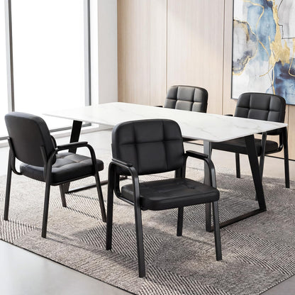 Goflame Leather Office Reception Chairs with Padded Armrests
