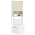 Goflame Over The Toilet Storage Cabinet with Fluted Doors