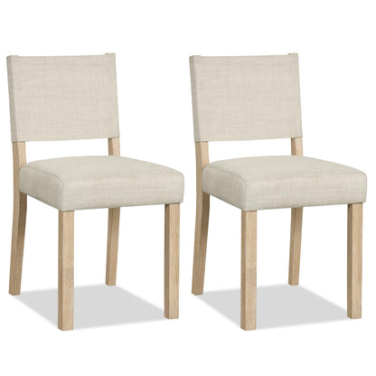 Goflame Set of 2/4 Upholstered Dining Chairs with Linen Fabric Seat