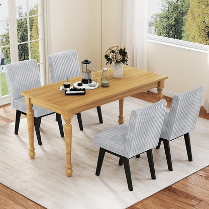 Goflame Fabric Upholstered Channel Tufted Kitchen Chair w/ 6" Thick Padded Seat & Backrest