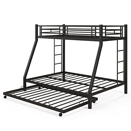 Goflame Twin Over Full Bunk Bed with Trundle