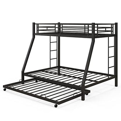 Goflame Twin Over Full Bunk Bed with Trundle