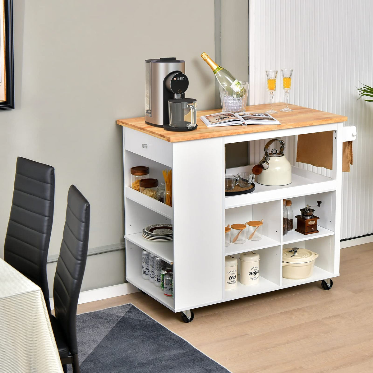 Mobile Kitchen Island Cart - Goflame