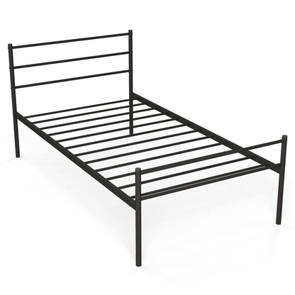 Goflame Twin Size Metal Bed Frame with Headboard & Footboard, 13.5 Inch Platform Bed Frame