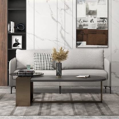 Goflame Upholstered Sofa Couch, 76" Modern Grey Loveseat