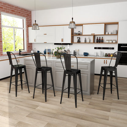 Goflame Metal Bar Stools Set of 4