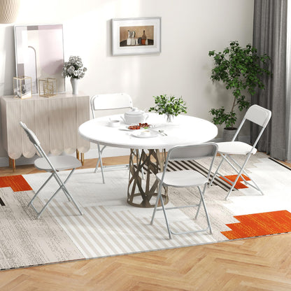 Goflame Folding Chair with Plastic Seat & Back, Heavy-Duty Metal Frame