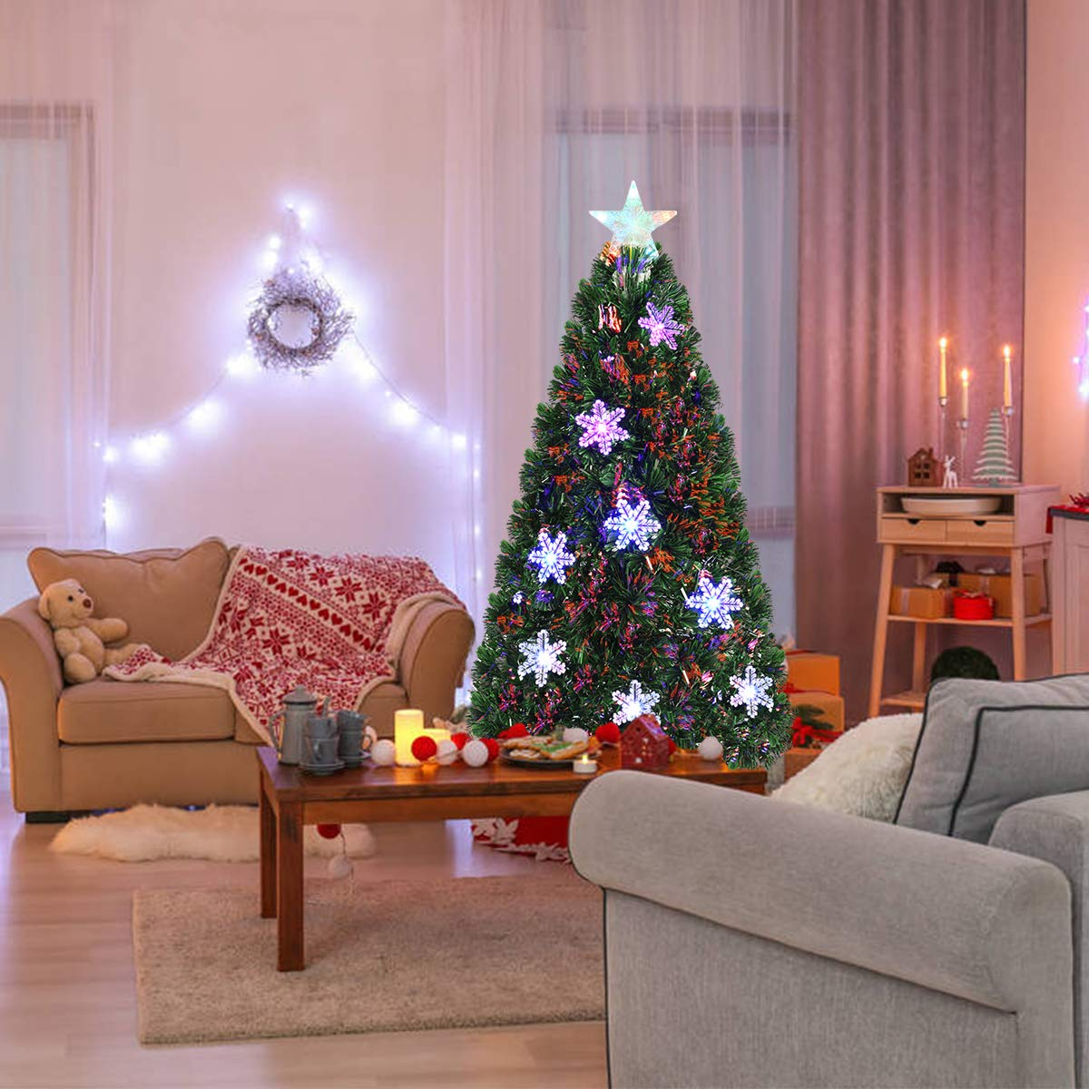 Goflame Pre-Lit Fiber Optic Artificial Christmas Tree - GoflameUS