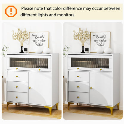 Goflame 3-Drawer Modern Storage Cabinet with 2 Doors