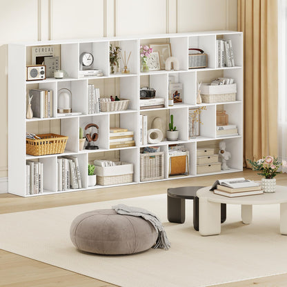 Goflame Open Shelf Bookcase 4-Tier Modern Bookshelf with 12 Storage Compartments