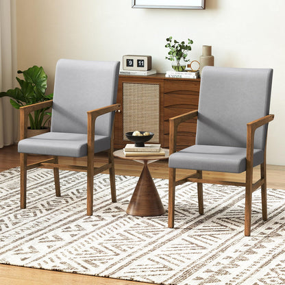 Goflame Mid Century Modern Dining Chairs Set of 2/4 with High Back, Solid Wooden Frame & Soft Cushion