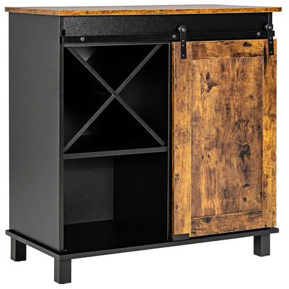 Goflame Sideboard, Coffee Bar Station with Sliding Barn Door(Industrial)