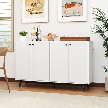 Goflame Buffet Sideboard 4-Door Storage Cabinet with 5-Position Adjustable Shelves