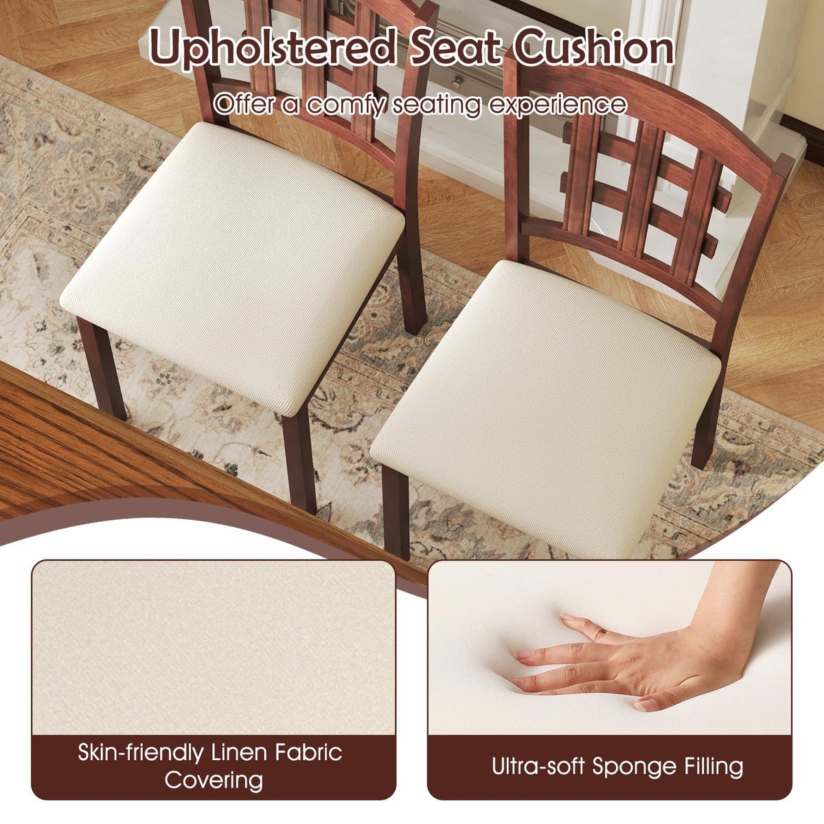 Goflame Wooden Dining Chairs Set of (2/4)