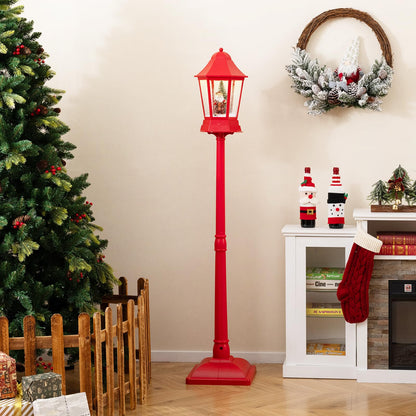 Goflame 2-in-1 Musical Lamp Post & Snow Globe Lantern (Snowing Santa)