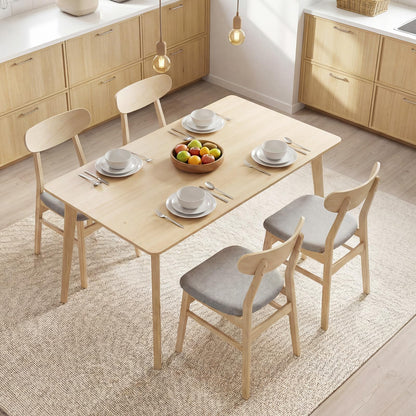 Goflame Wooden Dining Chairs Set of 2/4 Upholstered Kitchen Chairs with Rubber Wood Legs
