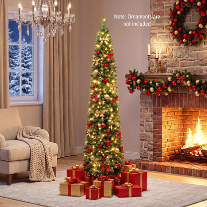 GOFLAME 6/7/9FT Pre-Lit Pencil Christmas Tree