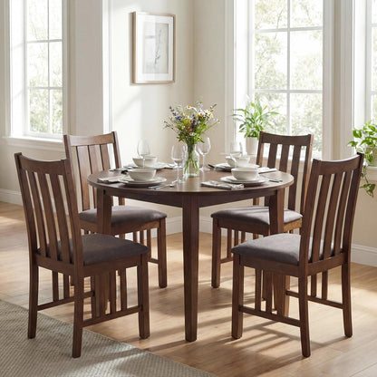 Goflame Rubber Wood Dining Chairs with Upholstered Cushioned Seat (2/4)
