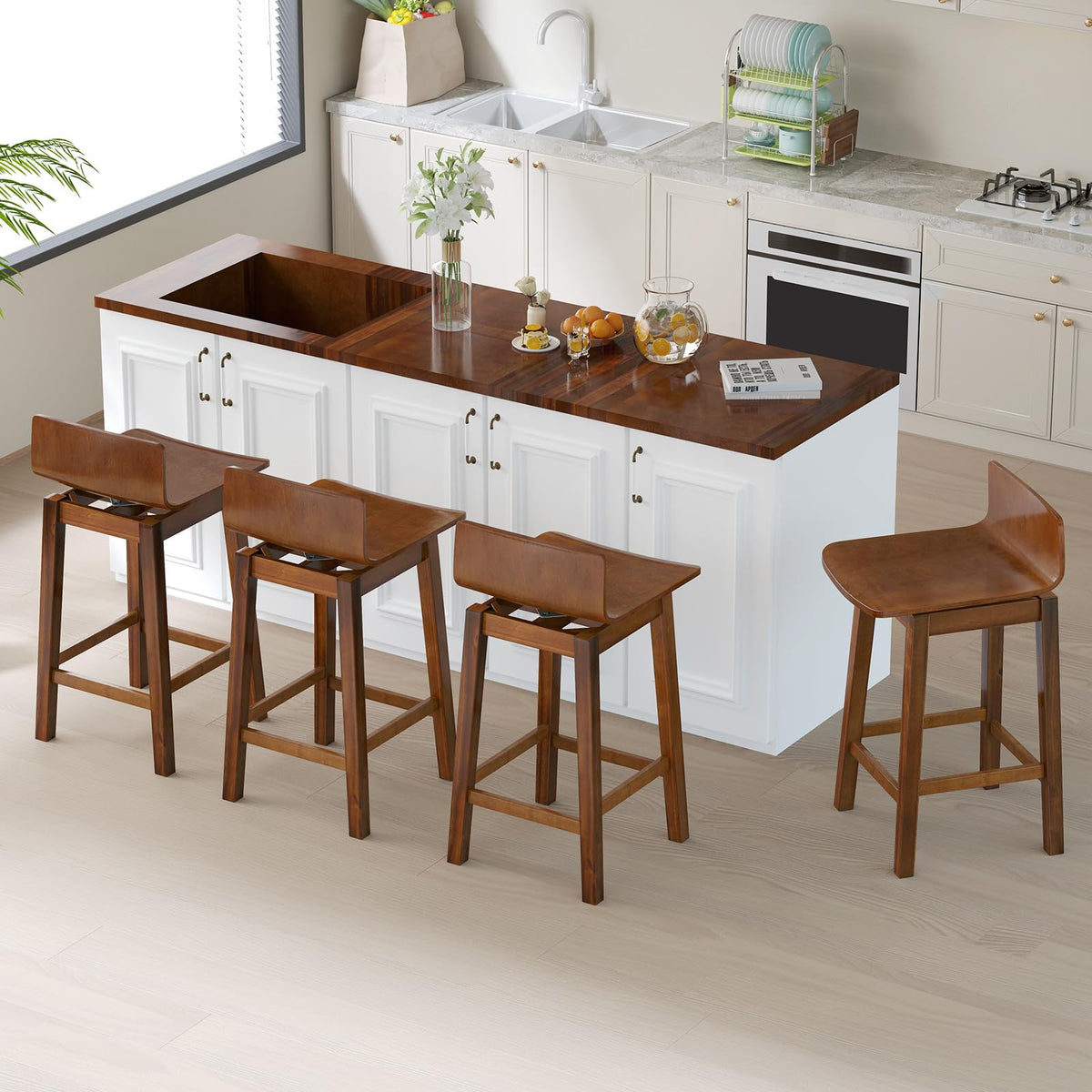 Goflame 24.5" Swivel Bar Stools Set of 2/4