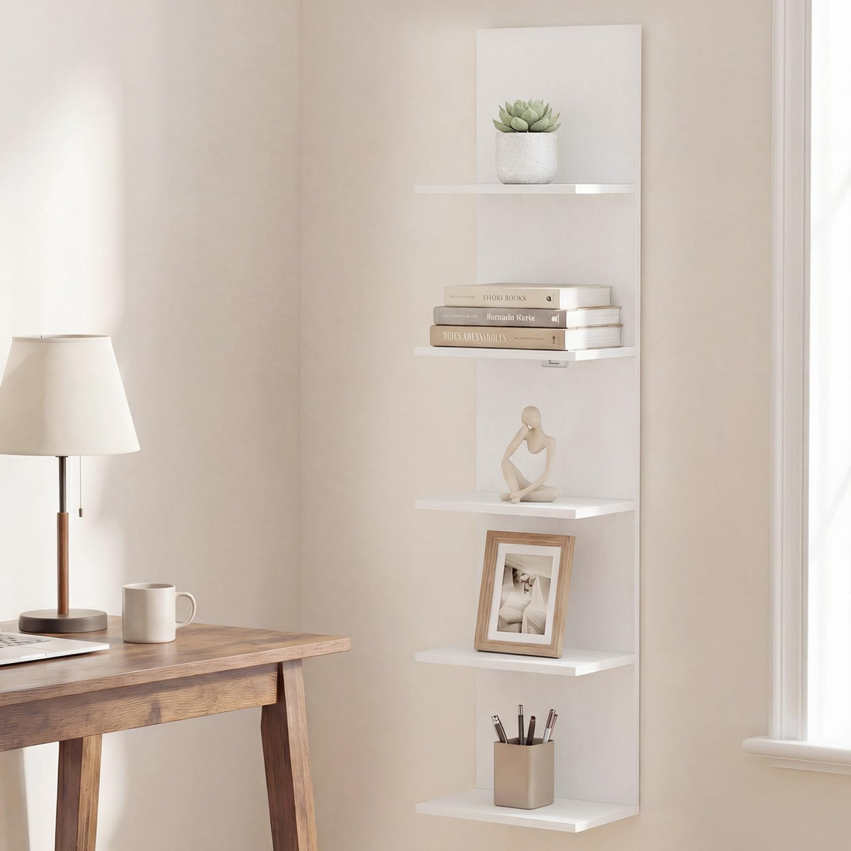 GOFLAME 5-Tier Wall Shelf for Living Room