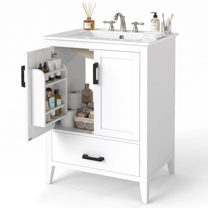 Goflame 24.5" Bathroom Vanity with Ceramic Sink Combo