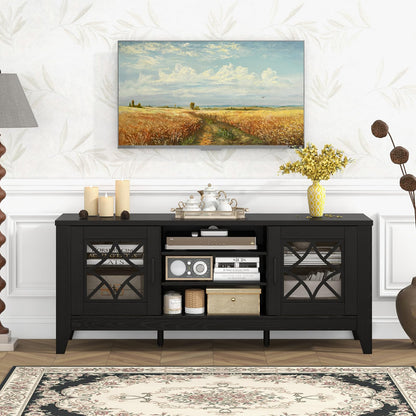 Goflame TV Stand for TVs up to 65”, Entertainment Center with 3-Position Adjustable Shelves