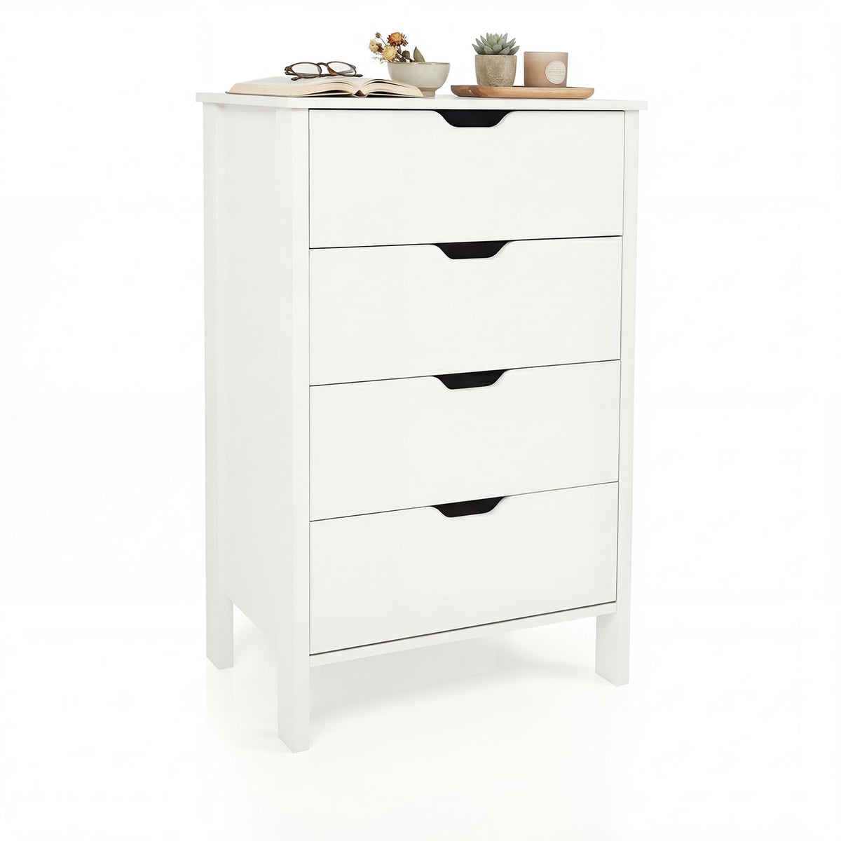 Goflame 4 Drawer Storage Cabinet with Handles & Anti-Tipping Kits