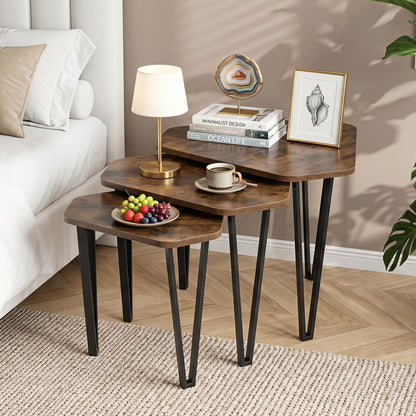 Goflame Nesting Coffee Tables Set of 3 for Living Room & Apartment