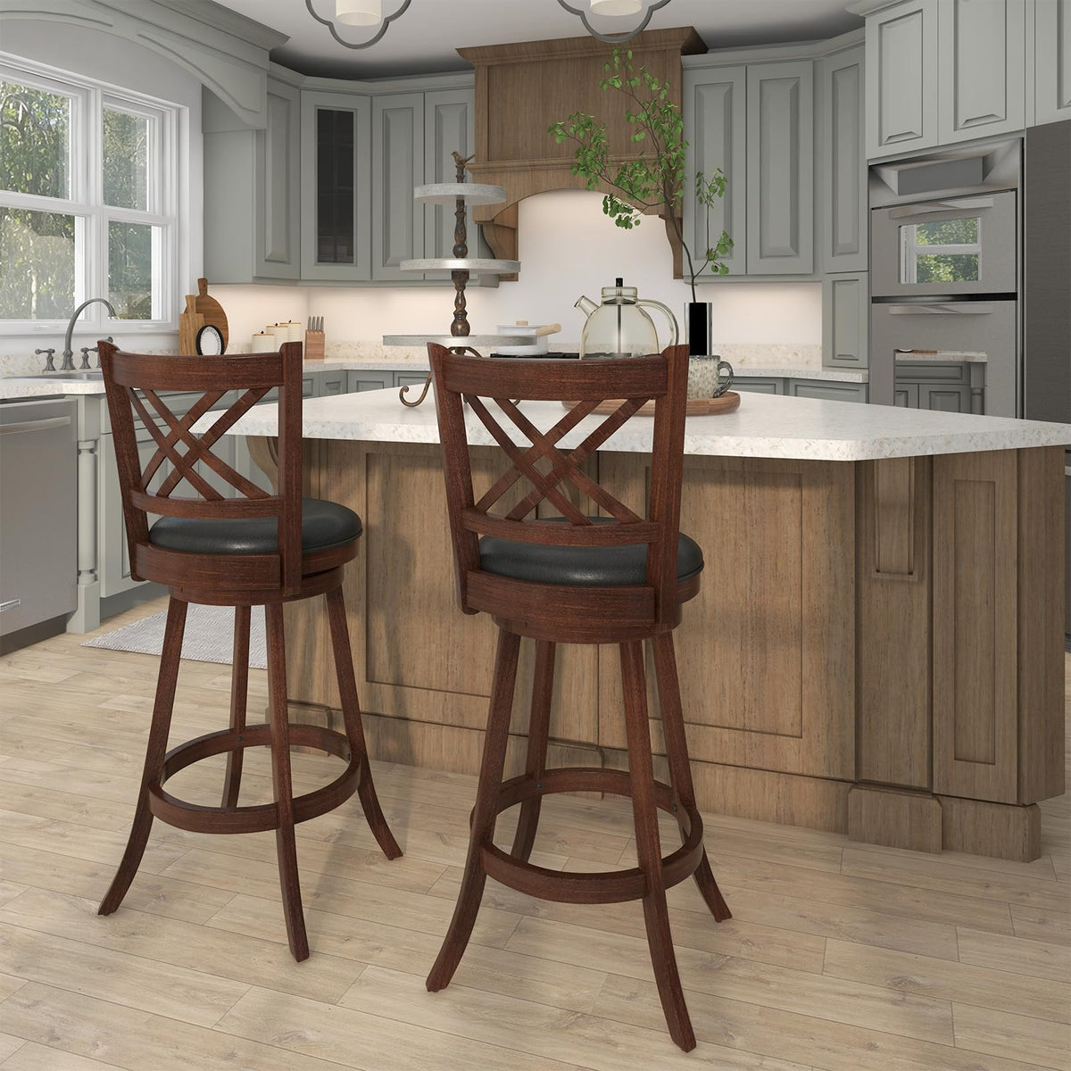 360° Swivel Barstools Set of 2 - Goflame