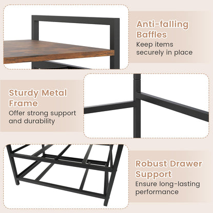 Goflame Clothes Rack with Drawers for Living Room