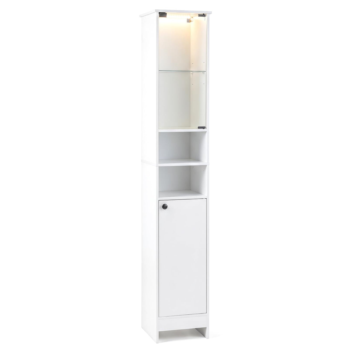 Goflame Tall Narrow Bathroom Cabinet with Lights & Remote Control (1/2)