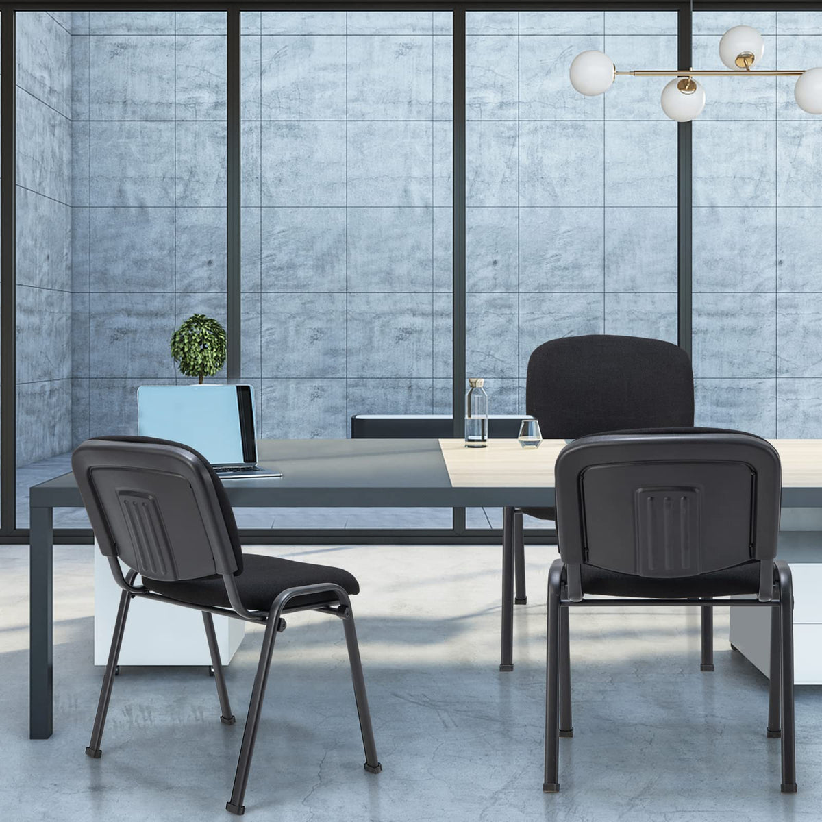 Goflame 10-Pack Conference Chair Set - Stackable Guest Chair with Metal Frame