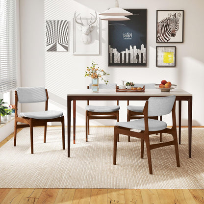 Goflame Modern Padded Dining Chairs with Rubber Wood Legs Set of 2/4