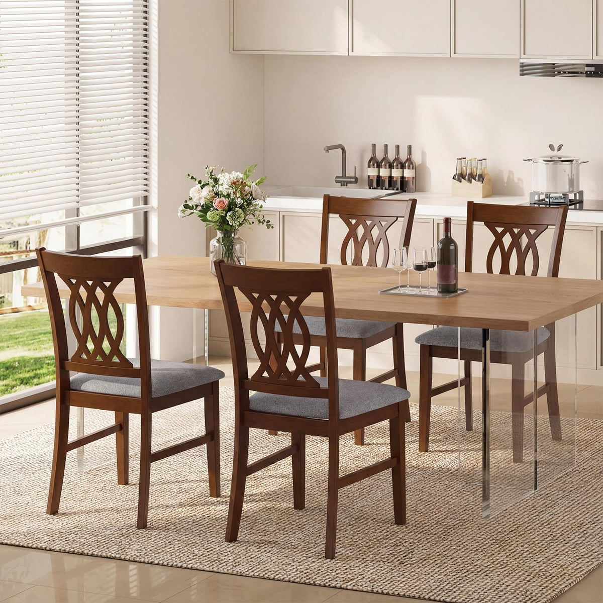 Goflame Upholstered Dining Chairs Set of 2/4 for Kitchen