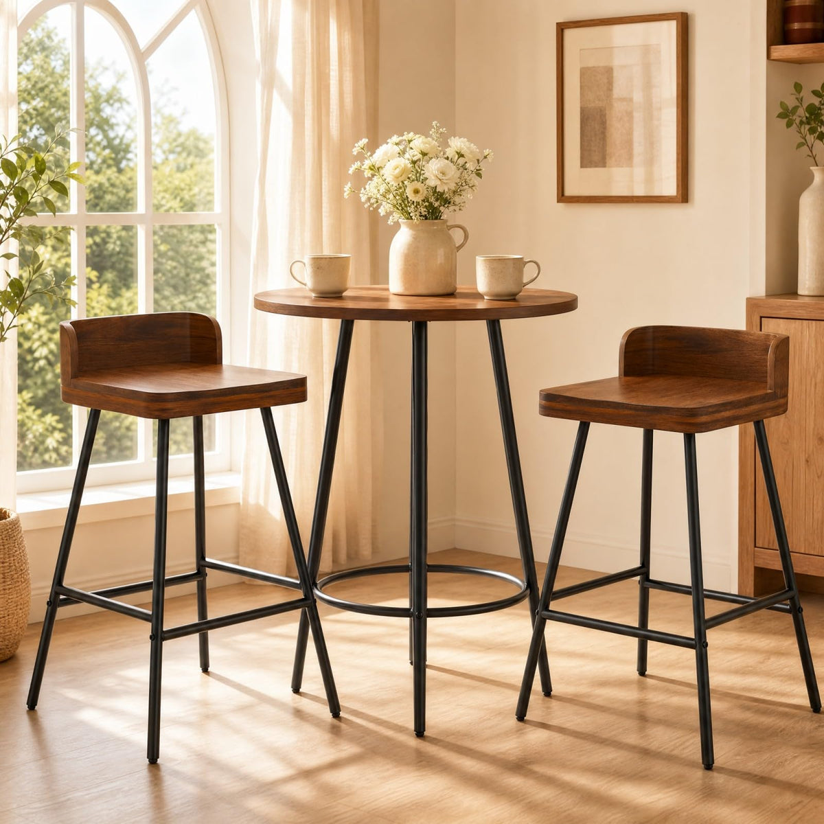 GOFLAME 24" Industrial Bar Stools Set of 1/2/4 Counter Height Barstools