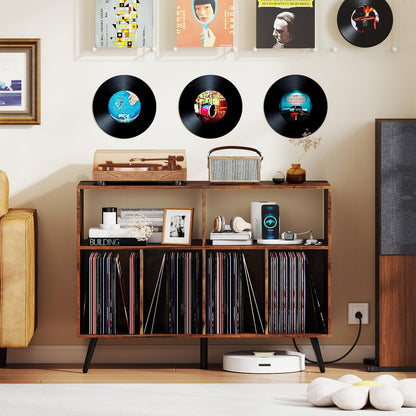 Goflame Large Record Player Stand with Charging Station