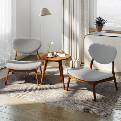 Goflame Lamb Velvet Fabric Upholstered Living Room Chairs with Side Table