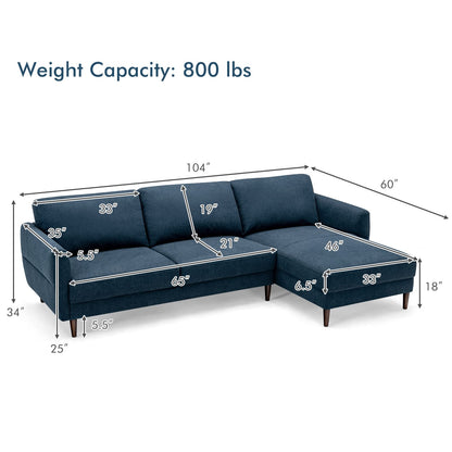 Goflame Sectional Sofa Couch Set, 3-Seat Sofa