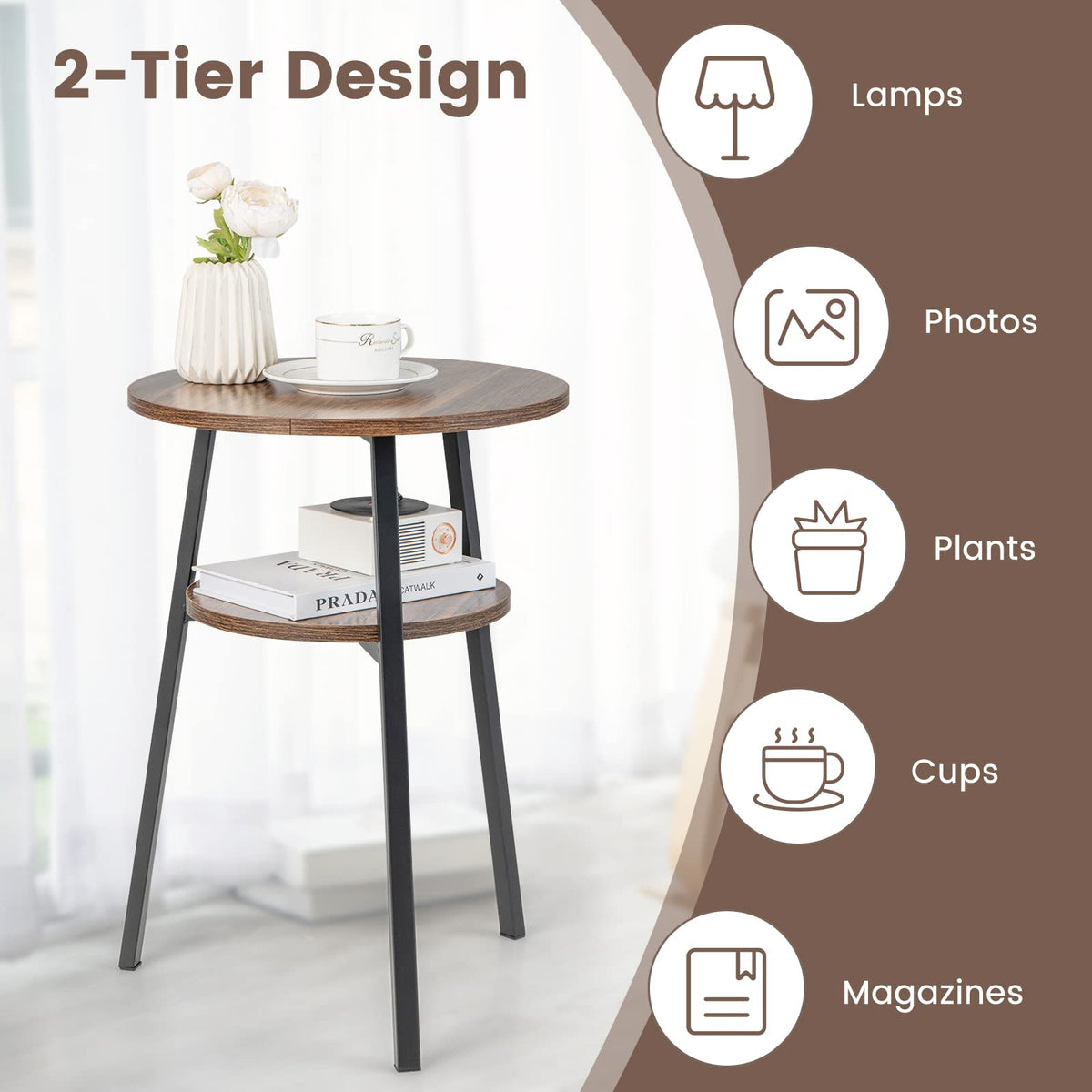 Goflame Round End Table Set
