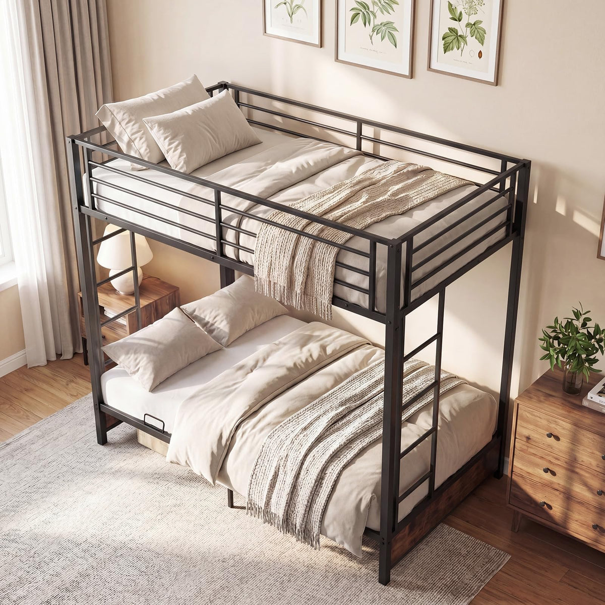 Goflame Twin Over Twin Futon Bunk Bed