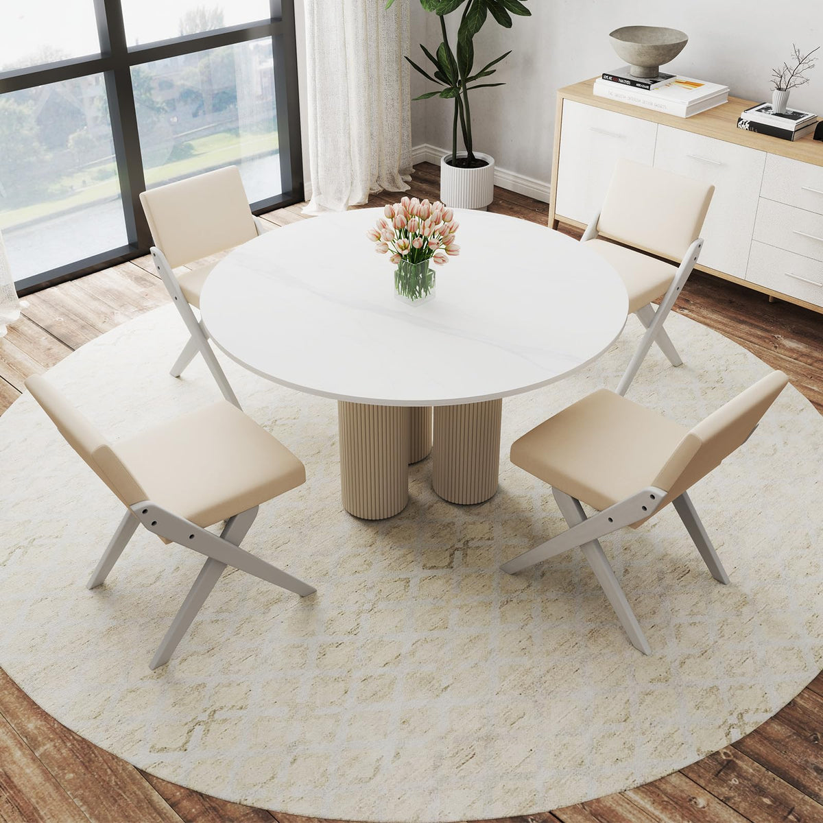 Goflame Wooden Dining Chairs