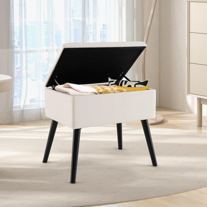 Goflame 20" Ottoman with Storage - Set of 1/2 Makeup Vanity Bench with Flip Top Storage