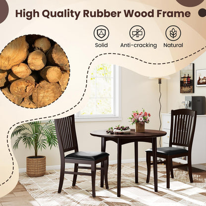 Goflame Set of 2/4 Wooden PU Leather Upholstered Dining Chairs