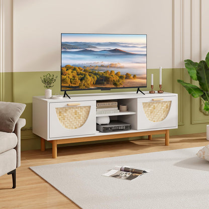 Goflame TV Stand for TV up to 55”, Television Stand with Open Shelves
