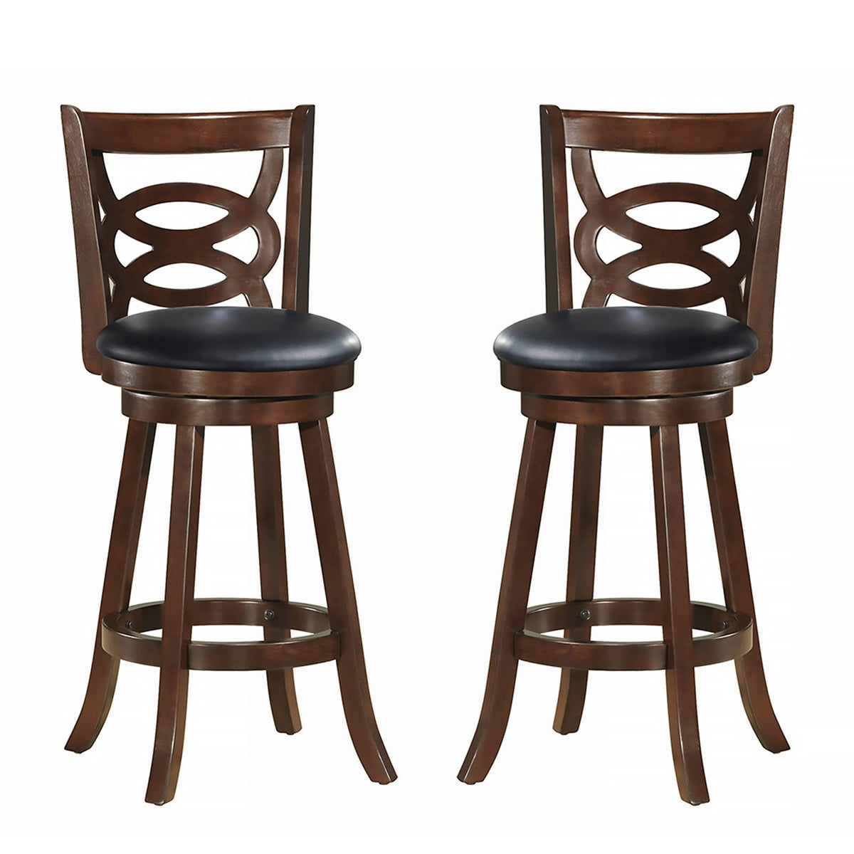 Goflame Bar Stools, Counter Height Dining Chair, Fabric Upholstered 360 Degree Swivel