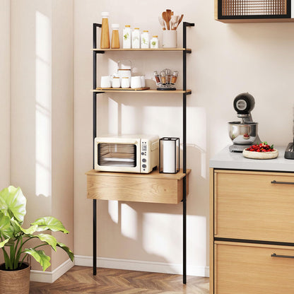 Goflame 4-Tier Ladder Bookshelf for Living Room