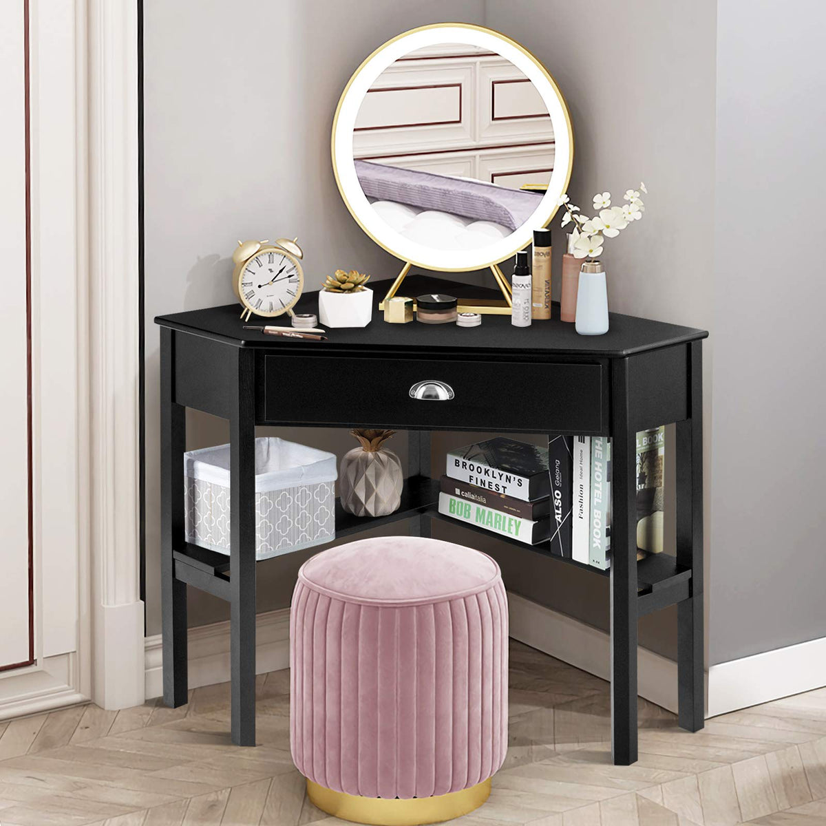 GOFLAME Computer Corner Desk for Small Space Home Office