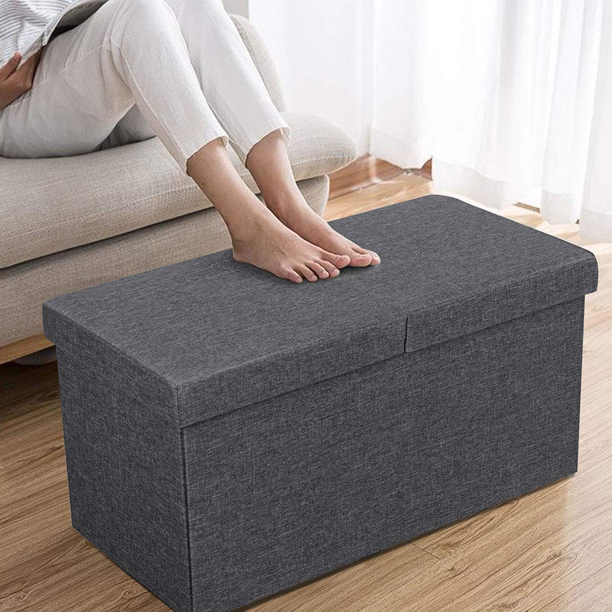 Goflame Folding Storage Ottoman 30 Inches W/ Lift Top