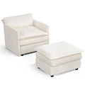 Goflame Oversized Accent Chair with Ottoman with Soft Corduroy Cushions